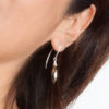 Close up of Pyrite Sterling Silver Earrings by INIZI