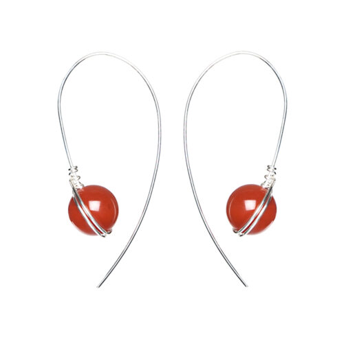 INIZI Carnelian Rounds Sterling Silver Earrings