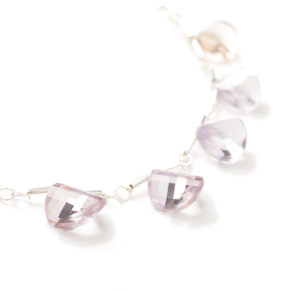 INIZI Ametrine Twisted Briolette Sterling Silver Necklace