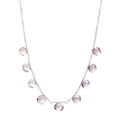 INIZI Ametrine Twisted Briolette Sterling Silver Necklace