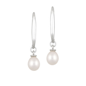 INIZI Curves Pearl Sterling Silver Drop Earrings