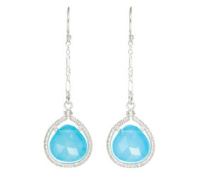 INIZI Chalcedony Sterling Silver Drop Earrings