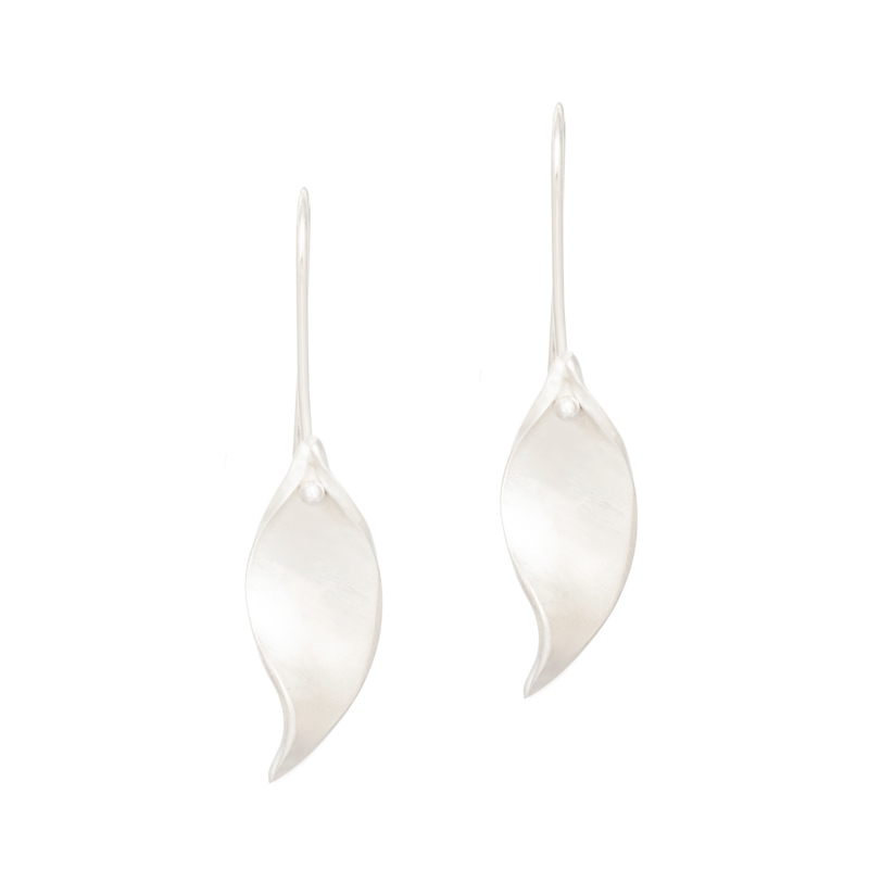 INIZI Fine Silver Leaf Earrings