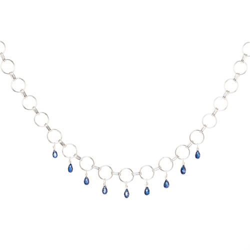 INIZI Kyanite Sterling Silver Circlets Necklace by INIZI