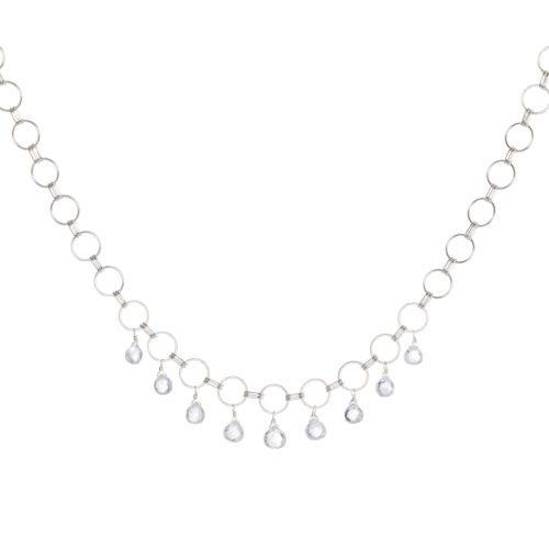 Moonstone Drops Sterling Silver Necklace by INIZI