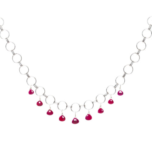 Ruby Sterling Silver Circlets Necklace by INIZI