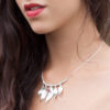 Fine Silver Leaves Necklace with Rhodolite from the Breezy Collection.