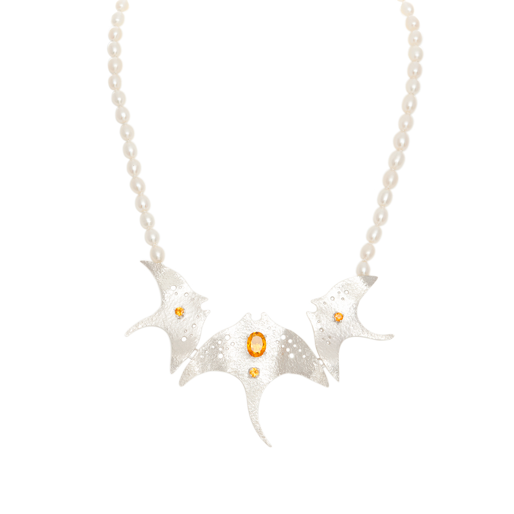 Manta Sterling Silver Necklace with Citrine and Yellow Sapphires by INIZI