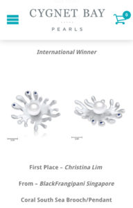 INIZI Coral South Sea Pearl Brooch/Pendant - International Winner