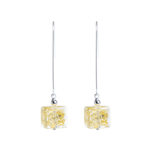 Cubi Gold-foil Sterling Silver earrings by INIZI
