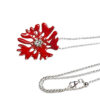 Scarlet Glass Enamelled Fine Silver Pendant Necklace by INIZI