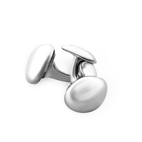 Nugget Solid Silver Cufflinks by INIZI