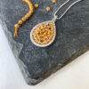 Sunshine Weaved Mandarin Garnet Pendant Necklace by INIZI