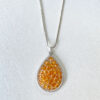 Sunshine Weaved Mandarin Garnet Pendant Necklace by INIZI