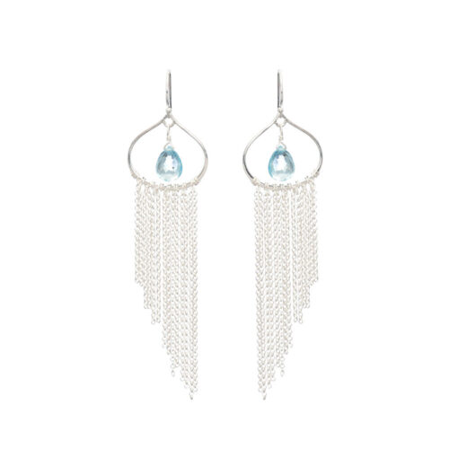 INIZI Blue Topaz Chain Fringe Earrings is understated yet sexy.