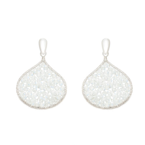Weaved Rainbow Moonstone Sterling Silver Earrings - This beautiful pair of earring was selected by Paris trendspotter, Elizabeth Leriche, for a special exhibit of must-haves and jewellery trends at Bijorhca Paris.