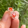 Petals opens every so slightly to reveal the gem in Passion Blooms in Carnelian Earrings from INIZI by Christina