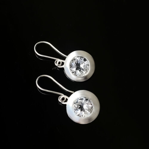 Crystal Clear Quartz Earrings by INIZI