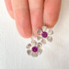 A unusual pop of colour in these floral earrings by Christina of INIZI Jewellery